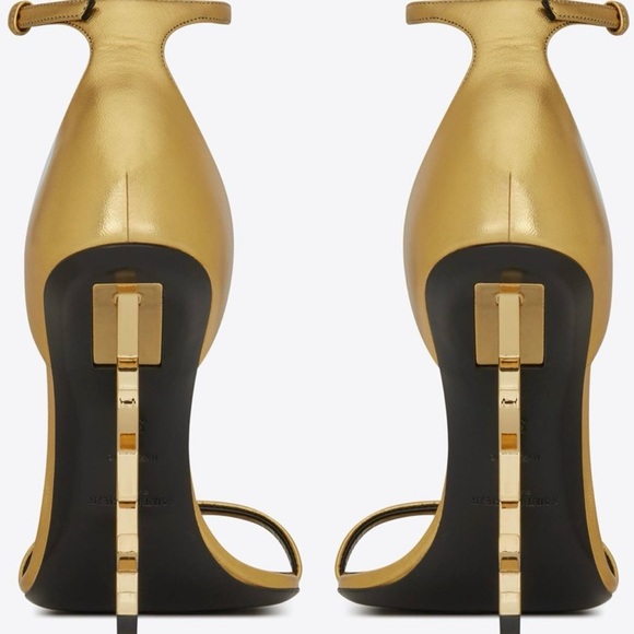 YSL Saint Laurent OPYUM GOLD Heels. Size 39 - Picture 2 of 14